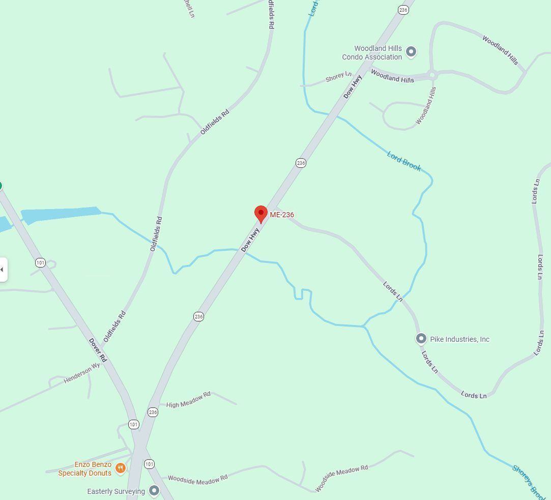 Map showing the Route 236 yard in Eliot, Maine.