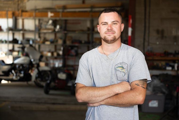 A technician at the yard between service calls.