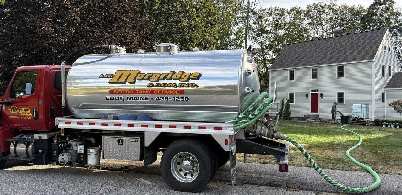 A Morgridge truck parked at a customer property.