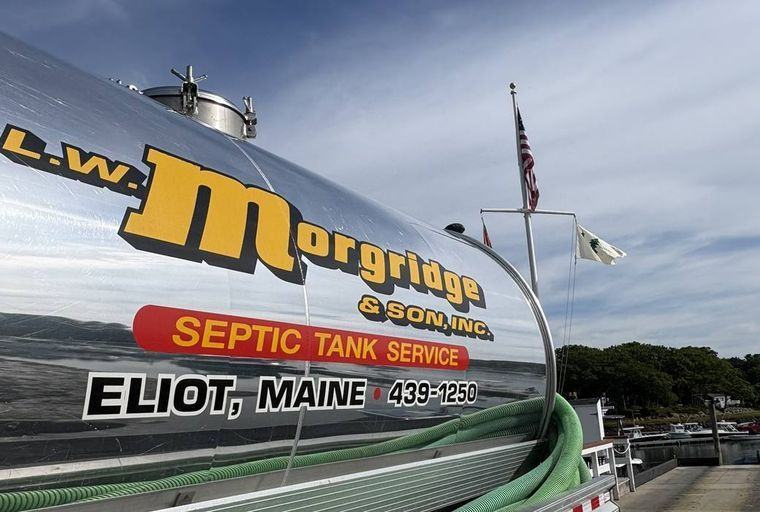 The septic service truck with its stainless waste tank, used only for pumping tanks.